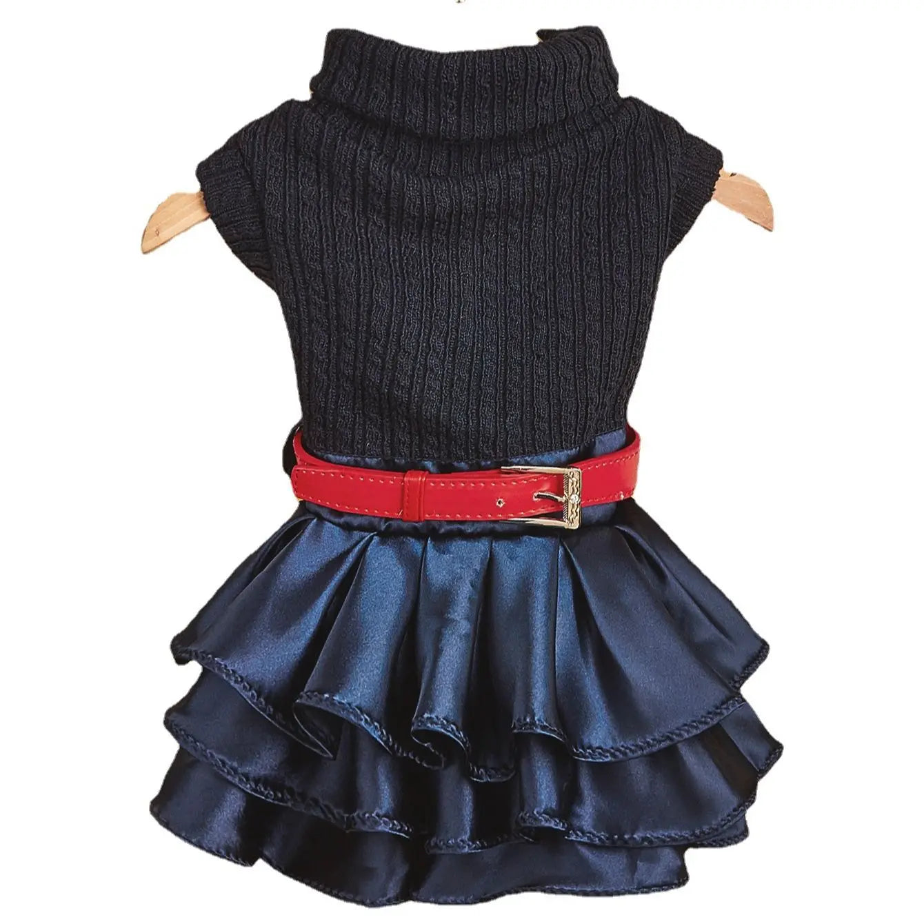 Turtleneck Knitted Sweater and Skirt