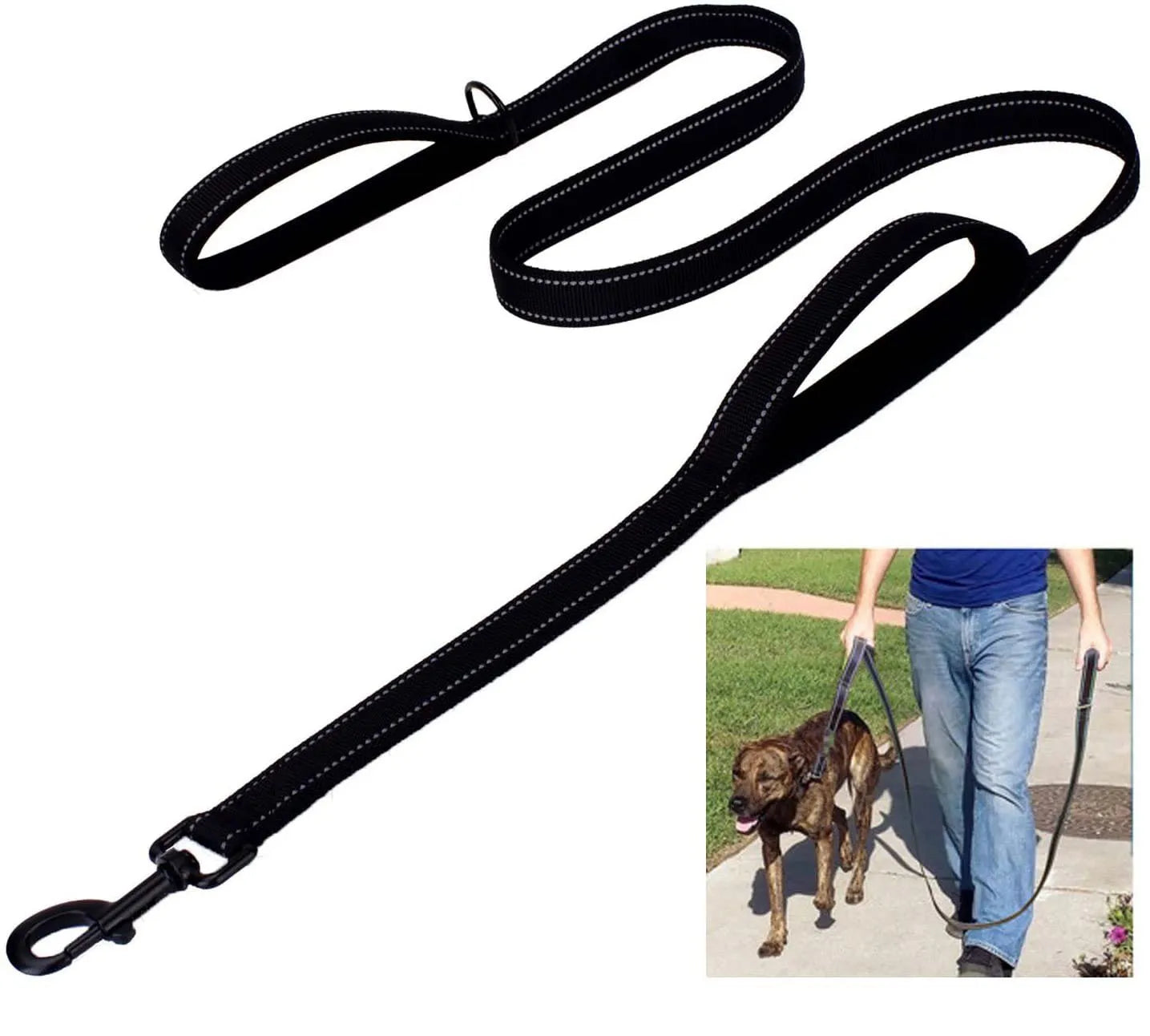 Heavy Duty Double Handle Nylon Leash