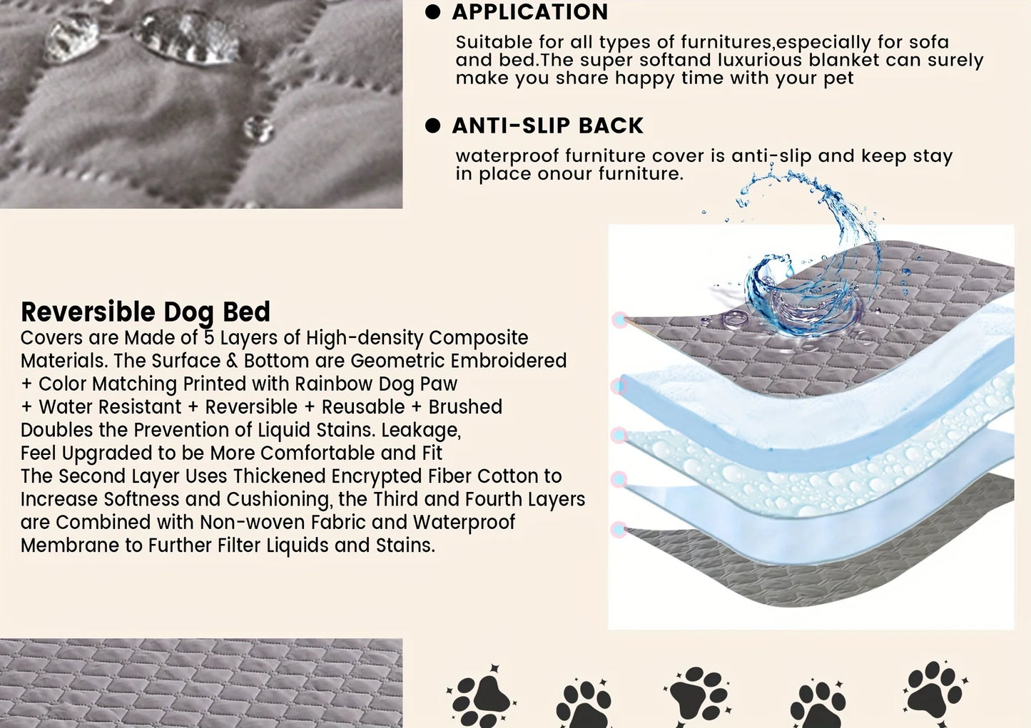 Waterproof & Non-Slip Pet Bed Cover